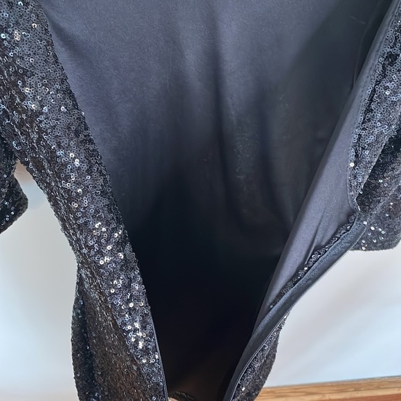 RUBY ROX Small Short Black Sequin Dress Y2K Homecoming Prom Wedding Bling Gothic - Picture 5 of 11